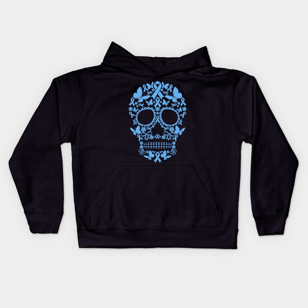 Tattoo Skull Prostate Cancer Awareness Halloween Kids Hoodie by Margaretsantana